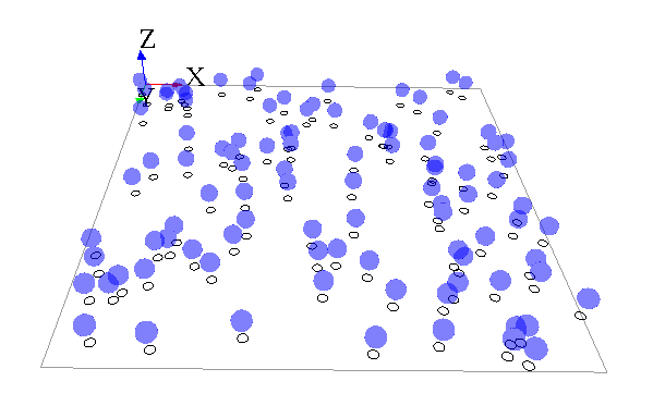 Illustration of mirror species: blue sphere agents are mirroring the white circle species.