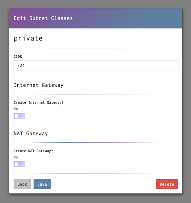 awsm Private Subnet Class - Screenshot