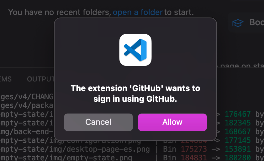 git hub pop up in csv